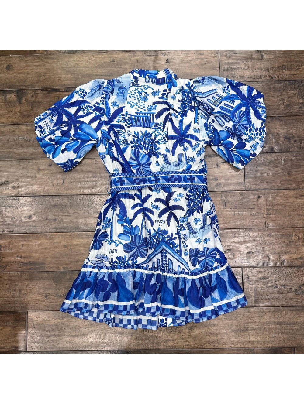 Farm Rio Sweet Rio Mini Dress in Sweet Rio & Off-White - Picture 2 of 7